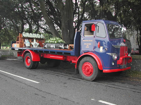 Vinatge lorry used as hearse